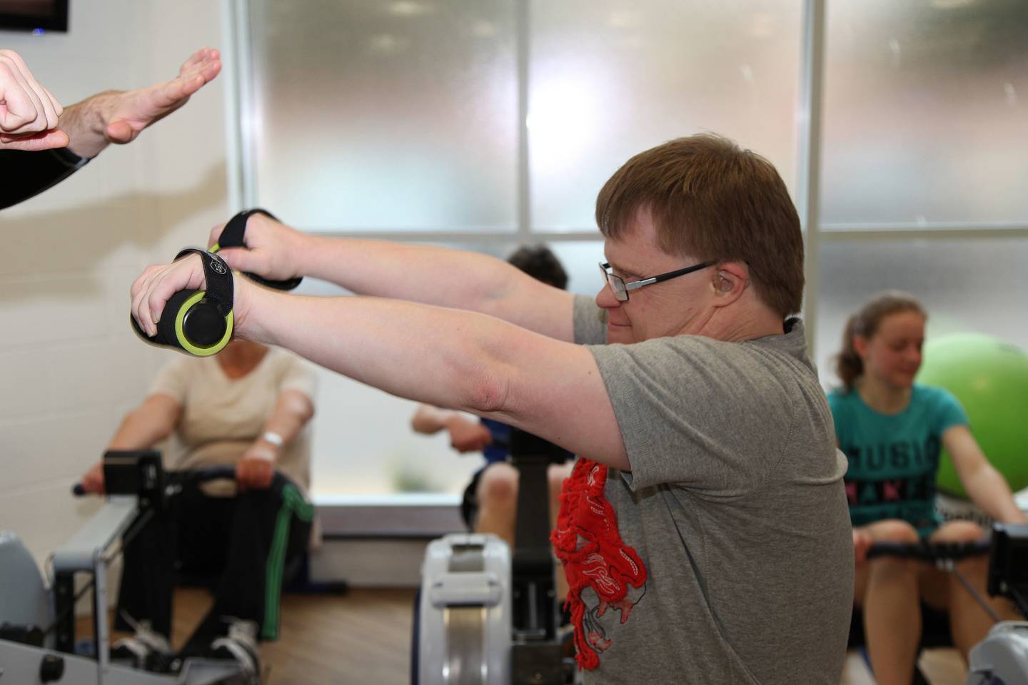 Man working out in an IFI gym