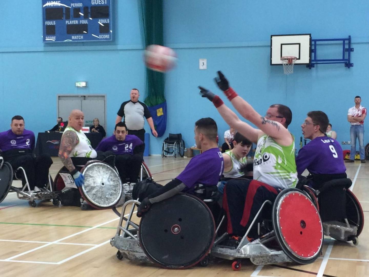 Martin Beddis playing wheelchair rugby