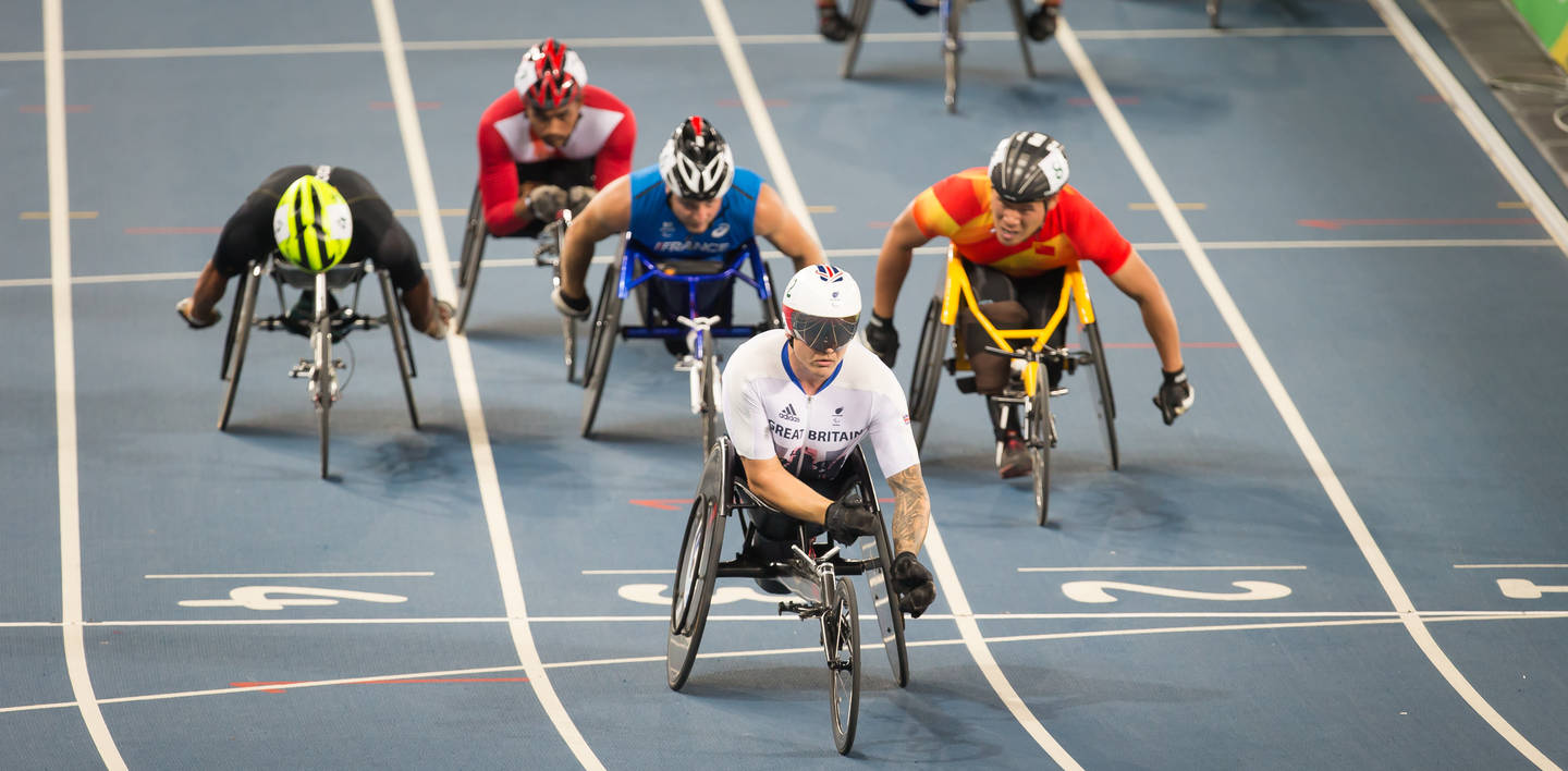 David Weir in the 800m T54 heats