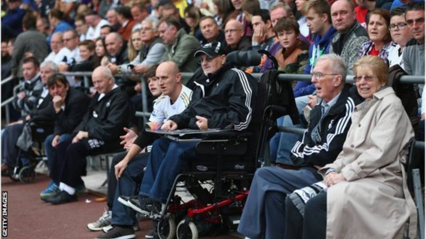 Disabled fans at a match