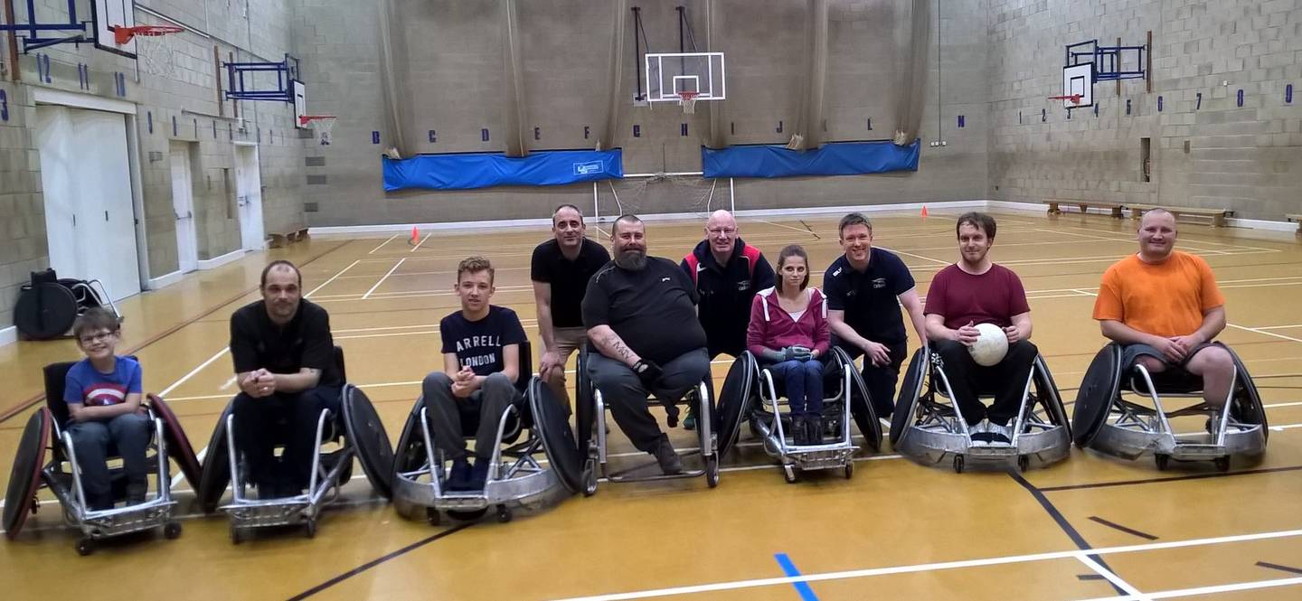 Saints Wheelchair Rugby group photo Beth Phillips
