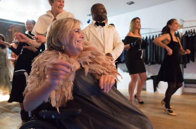 Fiona Jarvis taking part in the wheelchair dancing class