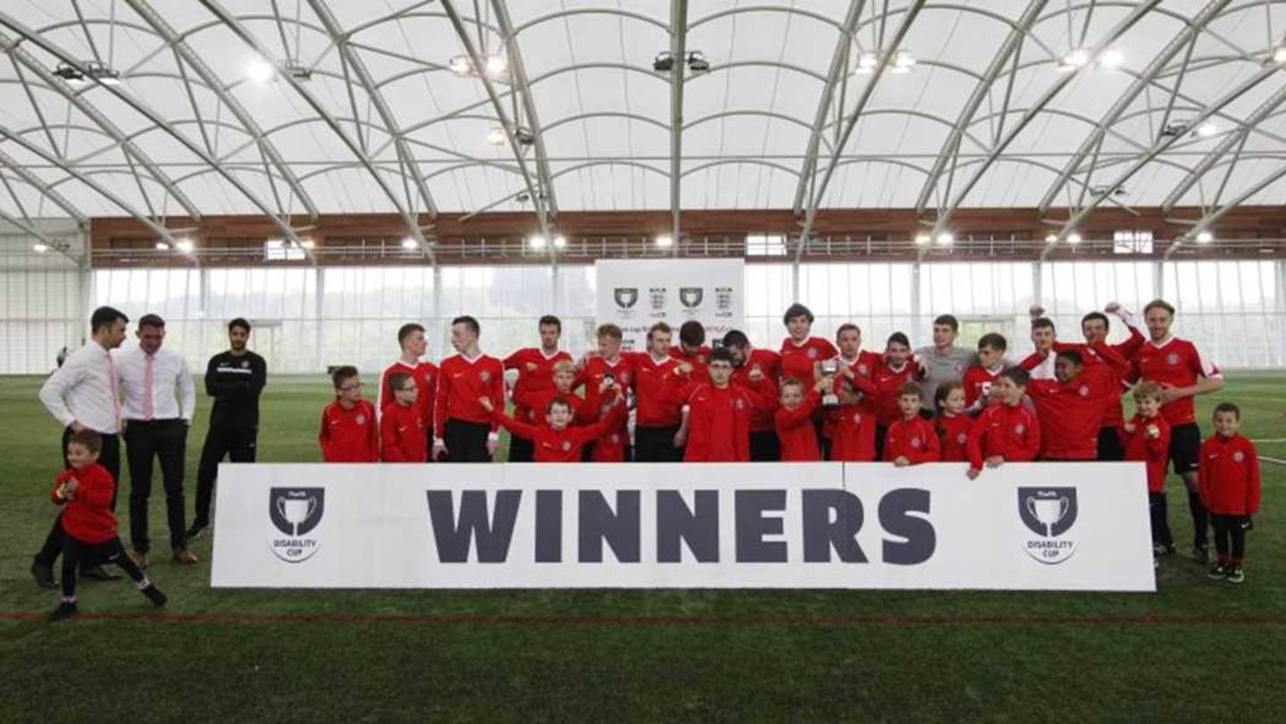 The CP United Seniors team at the FA Disability Cup final