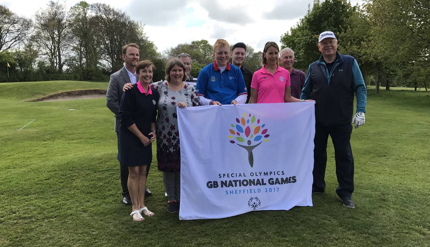 Warren with members of his club, Salisbury and South Wilts Golf Club