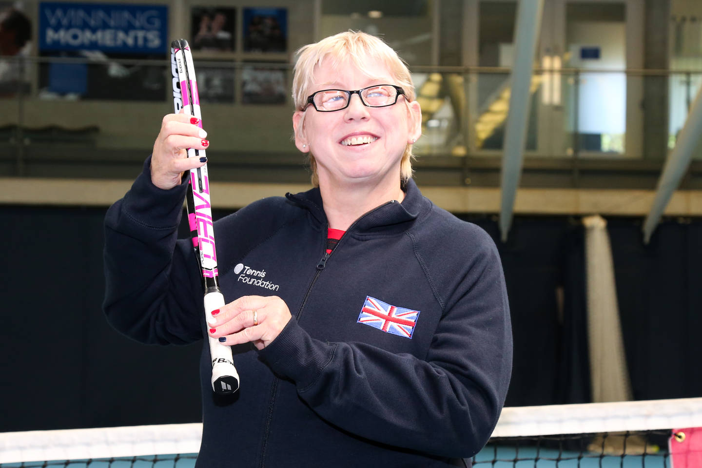 Wendy Glasper holding a tennis racket