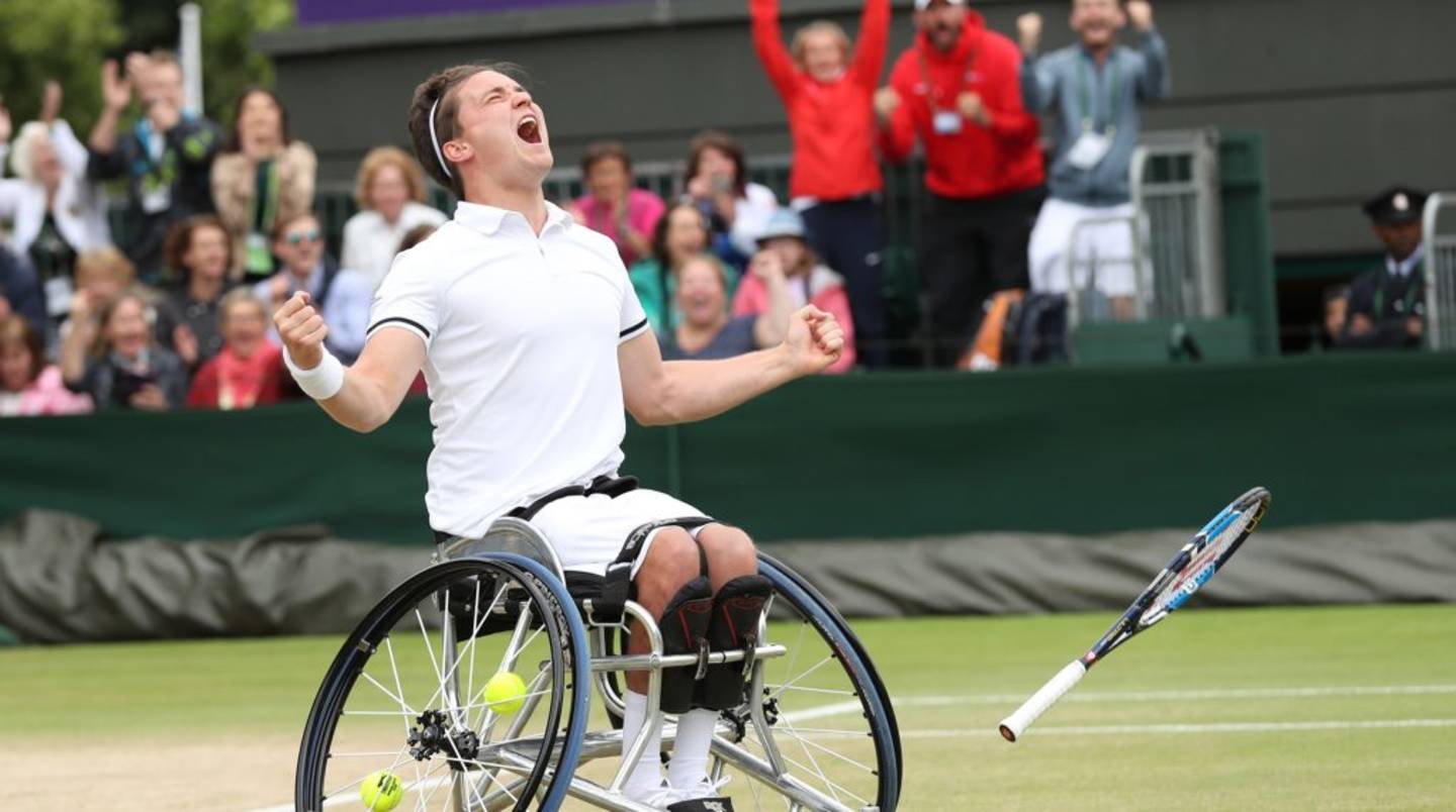 Gordon Reid's reaction to winning the inaugural Wimbledon wheelchair tennis men’s singles title