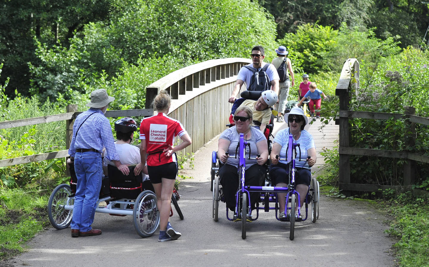 Group of cyclist in a park