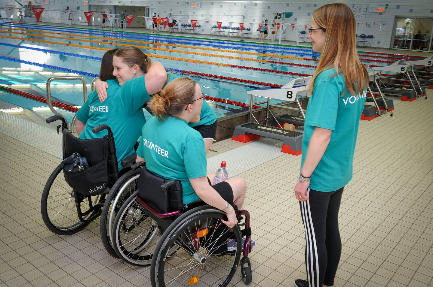 A group of volunteers at a Cerebral Palsy Sport event