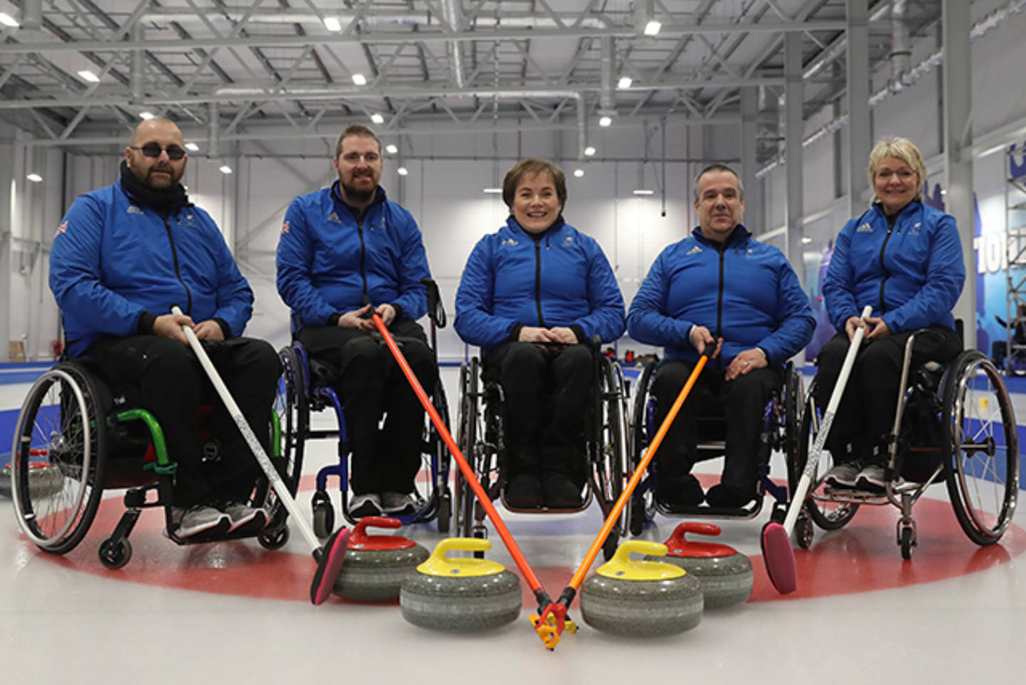 ParalympicsGB wheelchair curling team photo