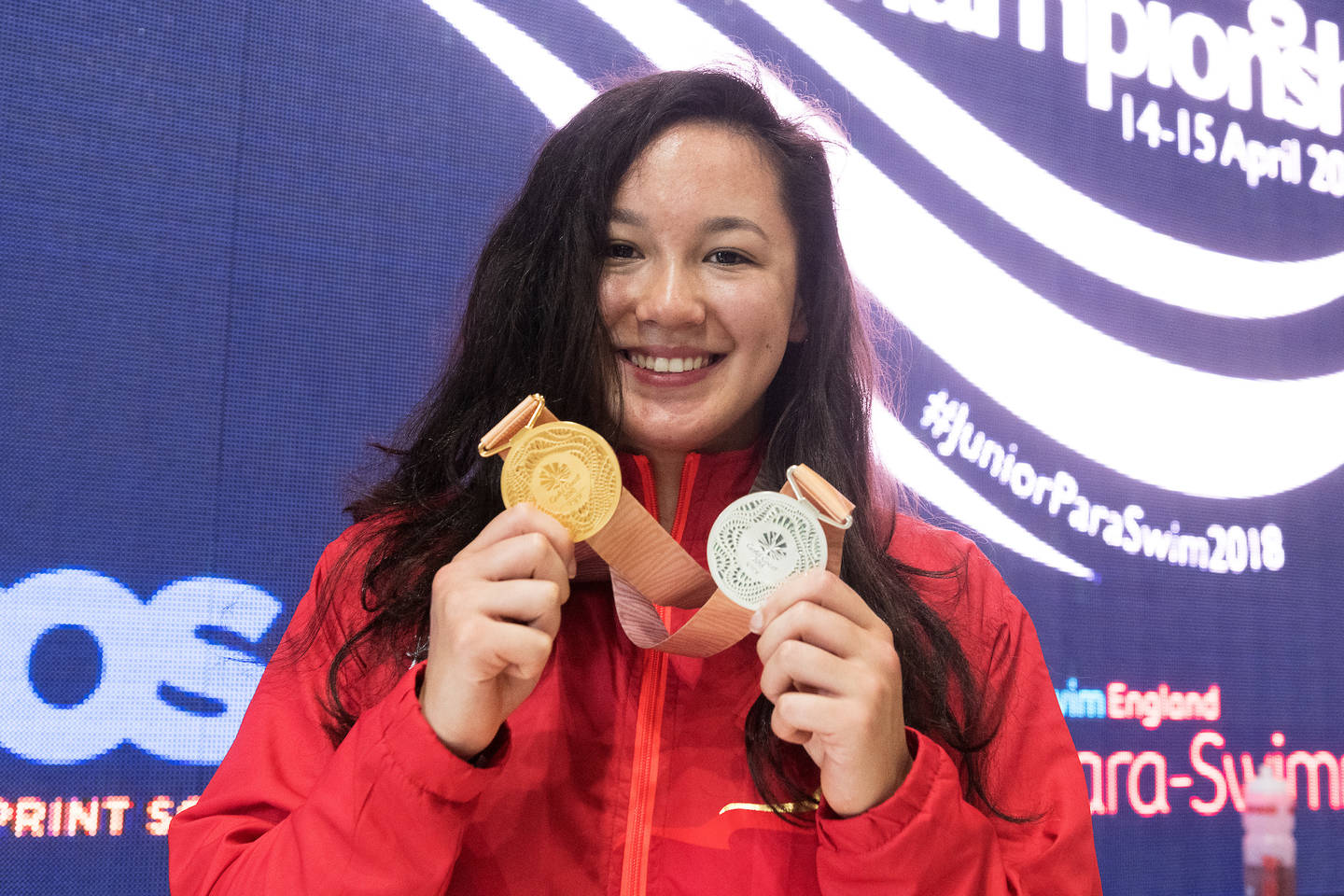 Alice Tai with her 2018 Commonwealth Games medals. 