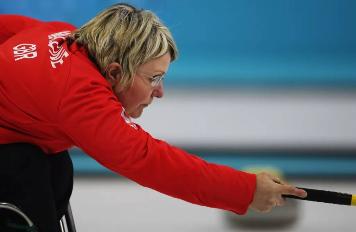 Angie Malone on the ice in Sochi 2014