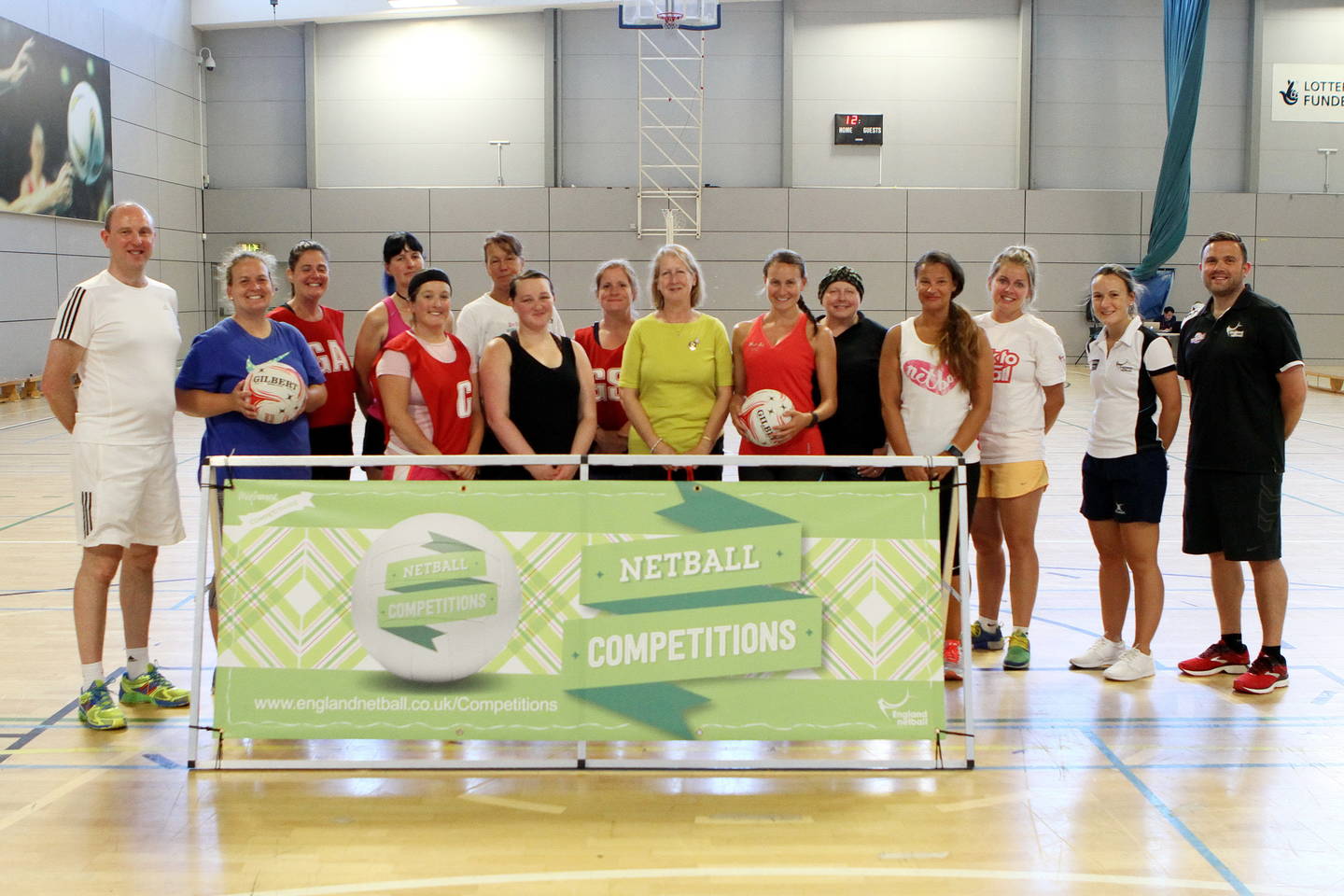 Group photo of players at netball training day