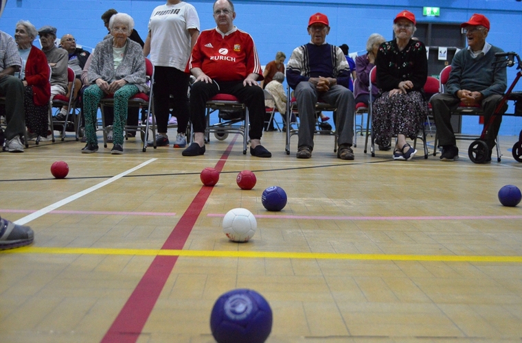 Boccia action at the Leicestershire and Rutland Sport Twilight Games 