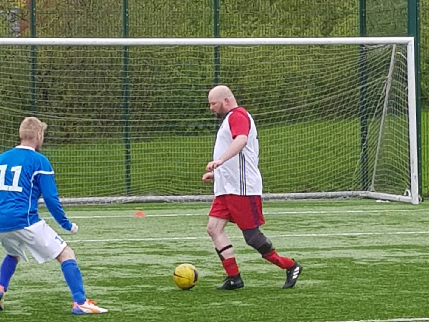 Marc playing football