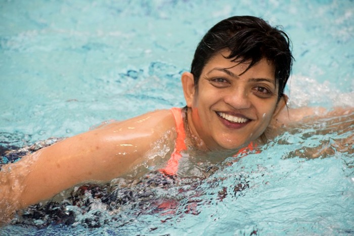 Asmita swimming in a GOGA Nottingham session
