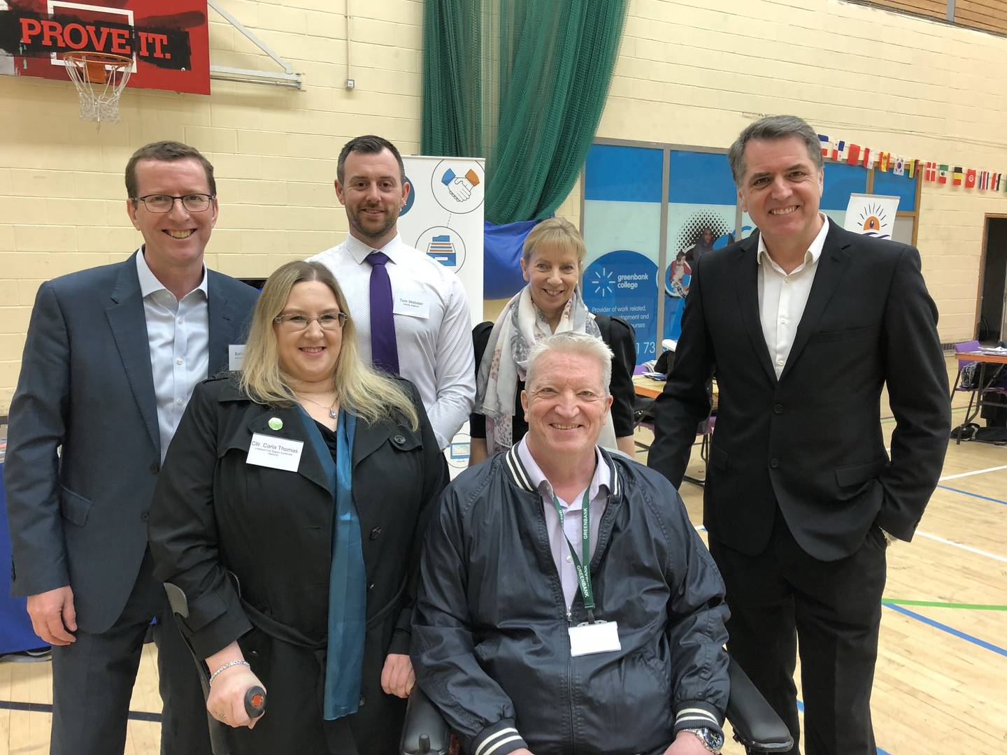 Liverpool City Region engagement event - Barry Horne, Tom Webster, Mary Beaumont, Steve Rotheram, Carla Thomas and Greenbank Trustee William Shorthall.