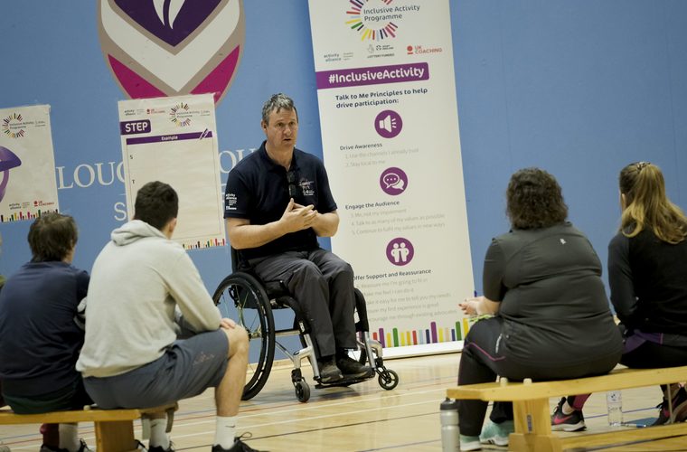 Workshop tutor Martin Mansell delivering Inclusive Activity Programme workshop 