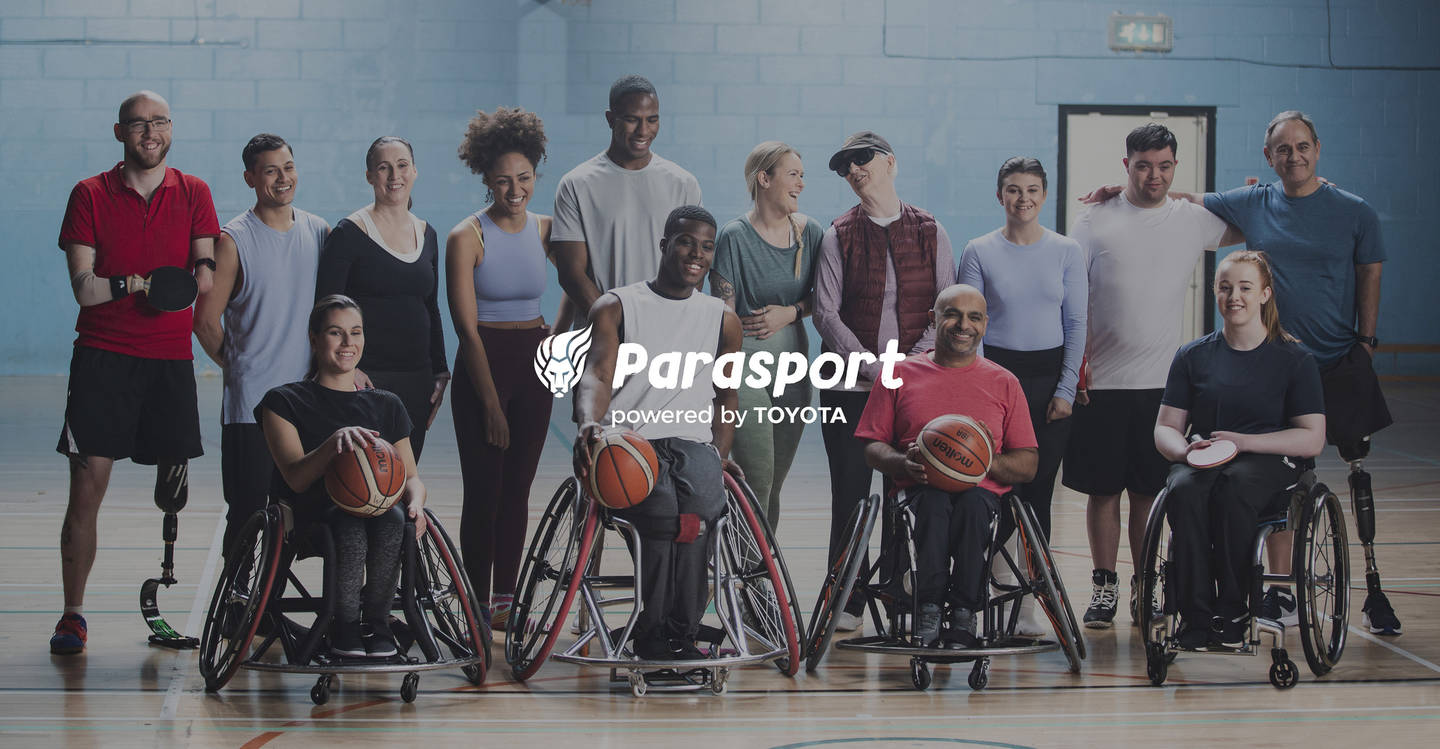 Group of disabled people in the Parasport advert