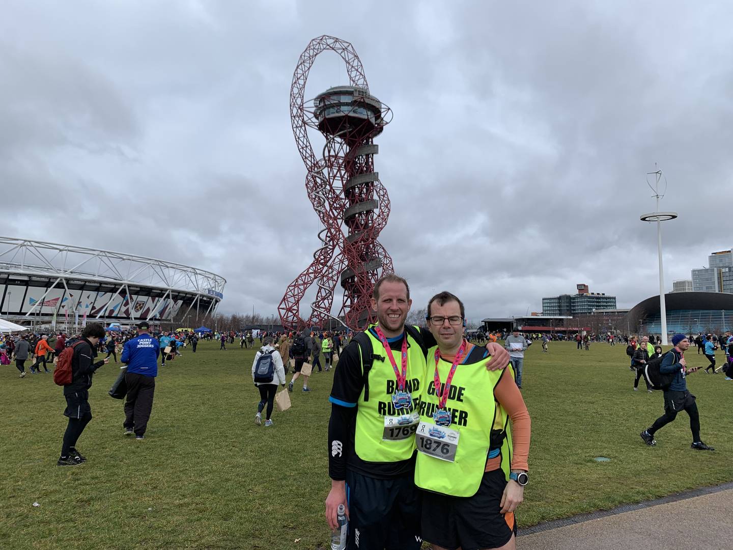 Gavin and Dave at the Queen Elizabeth Olympic Park Half. 