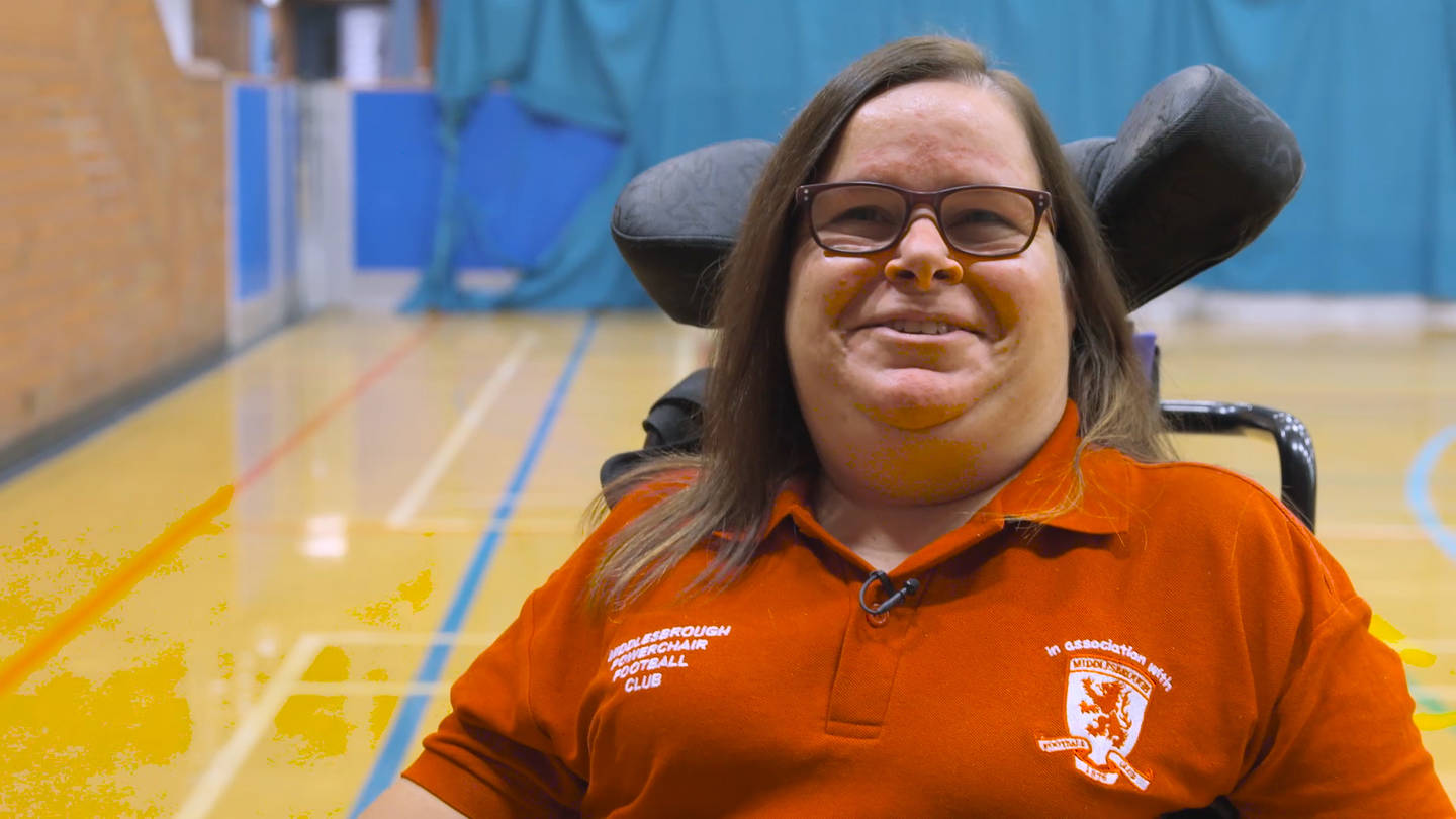 Cath, powerchair football player