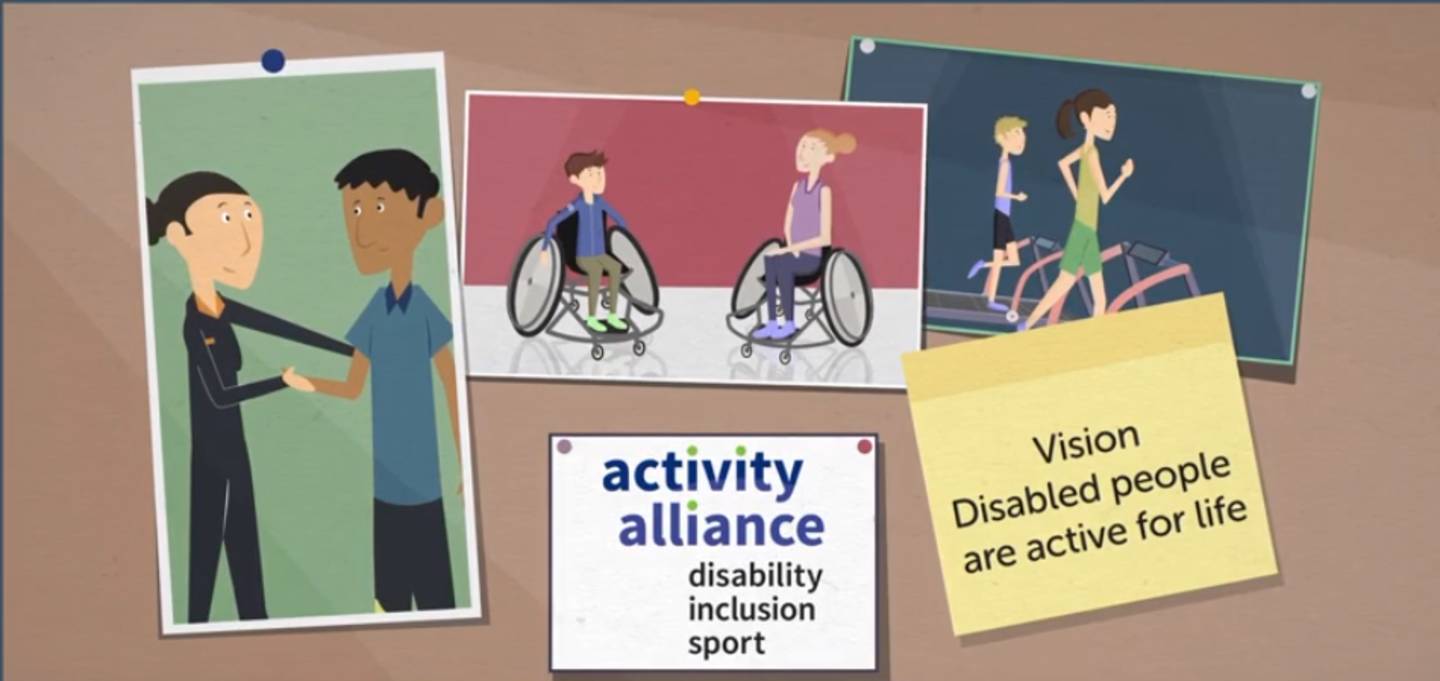 Inclusive comms animation image: disabled people are active for life. 