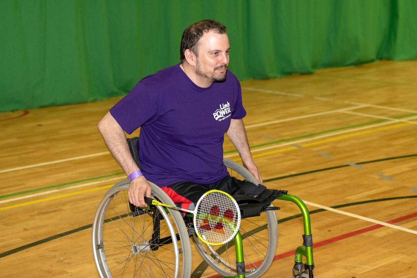David in his wheelchair playing tennis