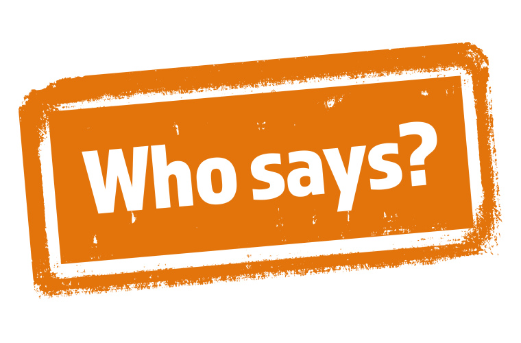 Who says in an orange box graphic