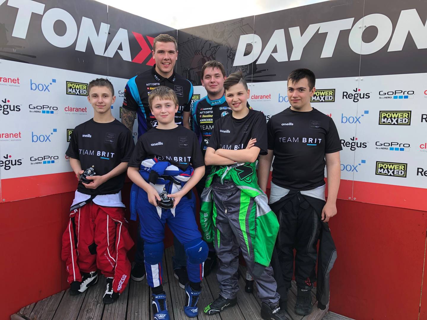 Racing with Autism team standing together after karting event