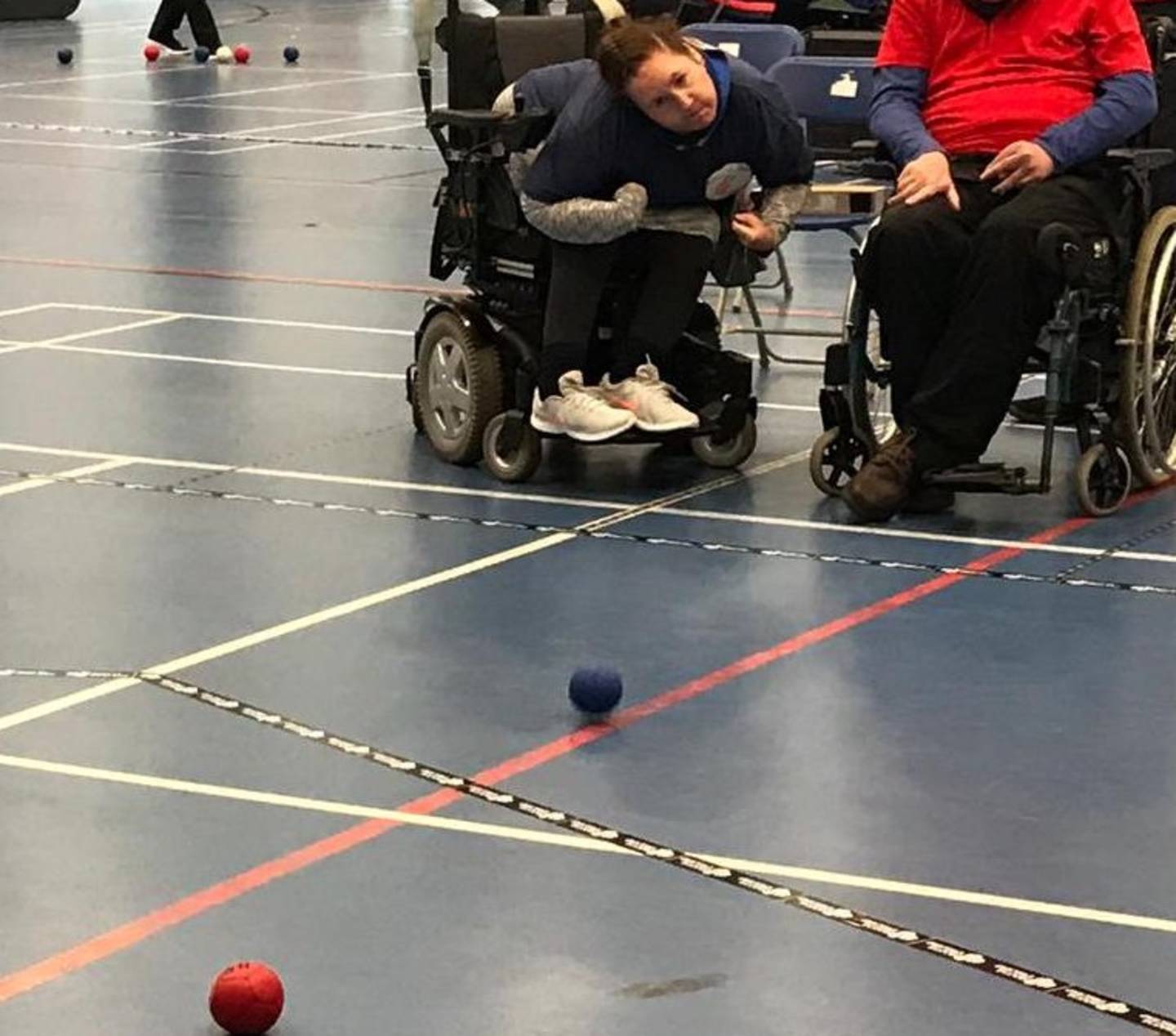 Georgina playing boccia