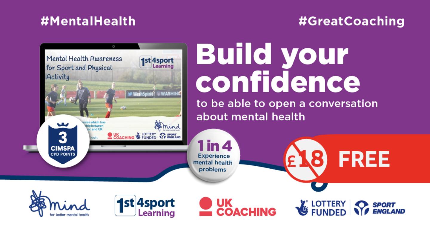 UK Coaching mental health awareness week graphic advertising course