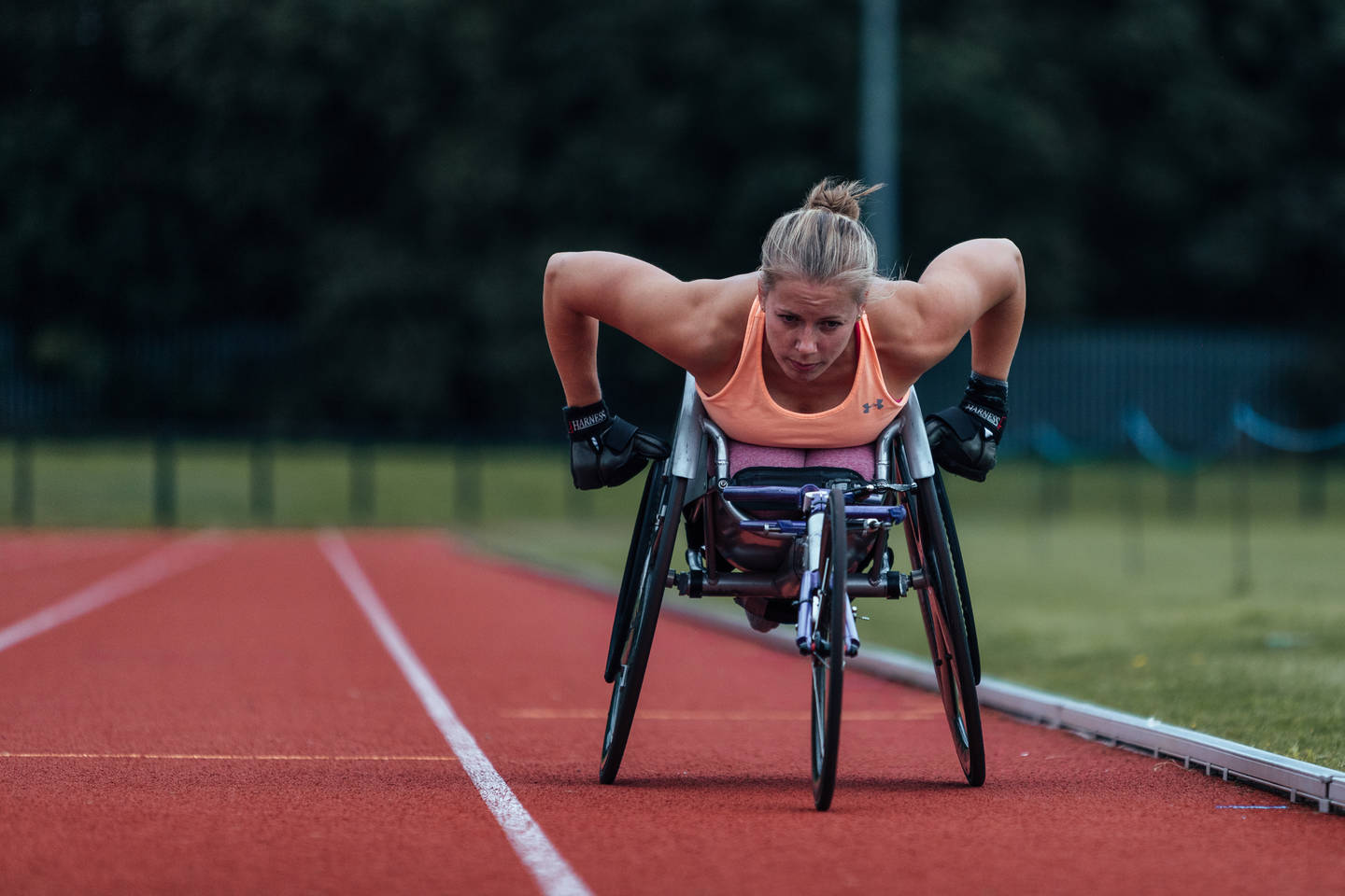 Youth Sport Trust ambassador Hannah Cockroft racing in wheelchair