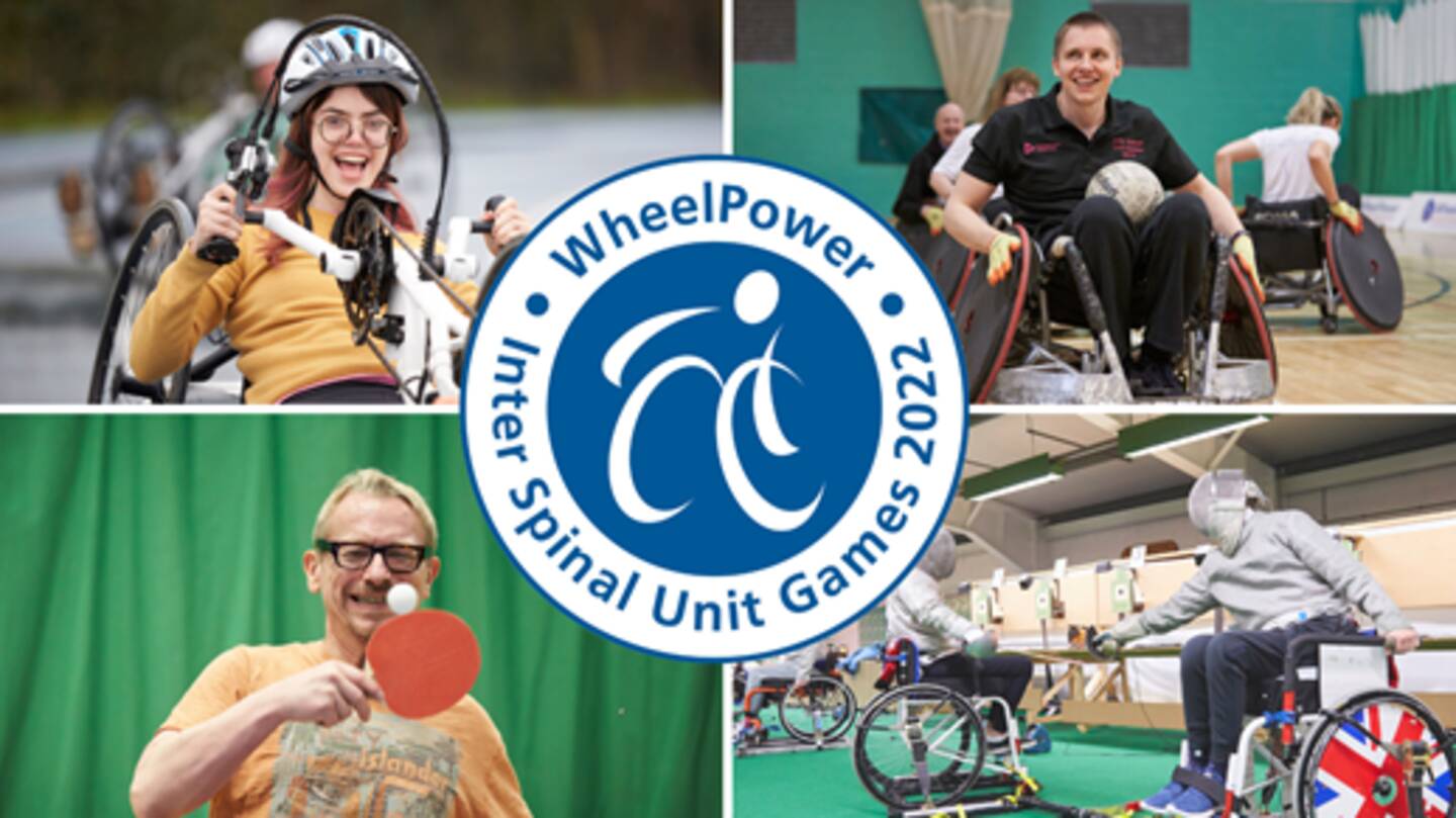 Collage photo of different wheelchair sports at WheelPower Inter Spinal Unit Games