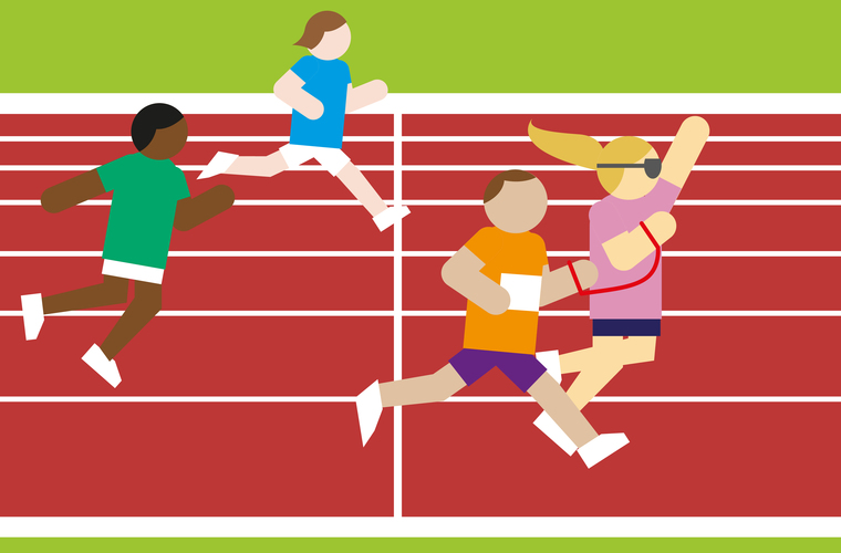 Animation of athletics track from Inclusion Club Hub