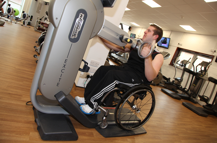 Wheelchair user in the gym