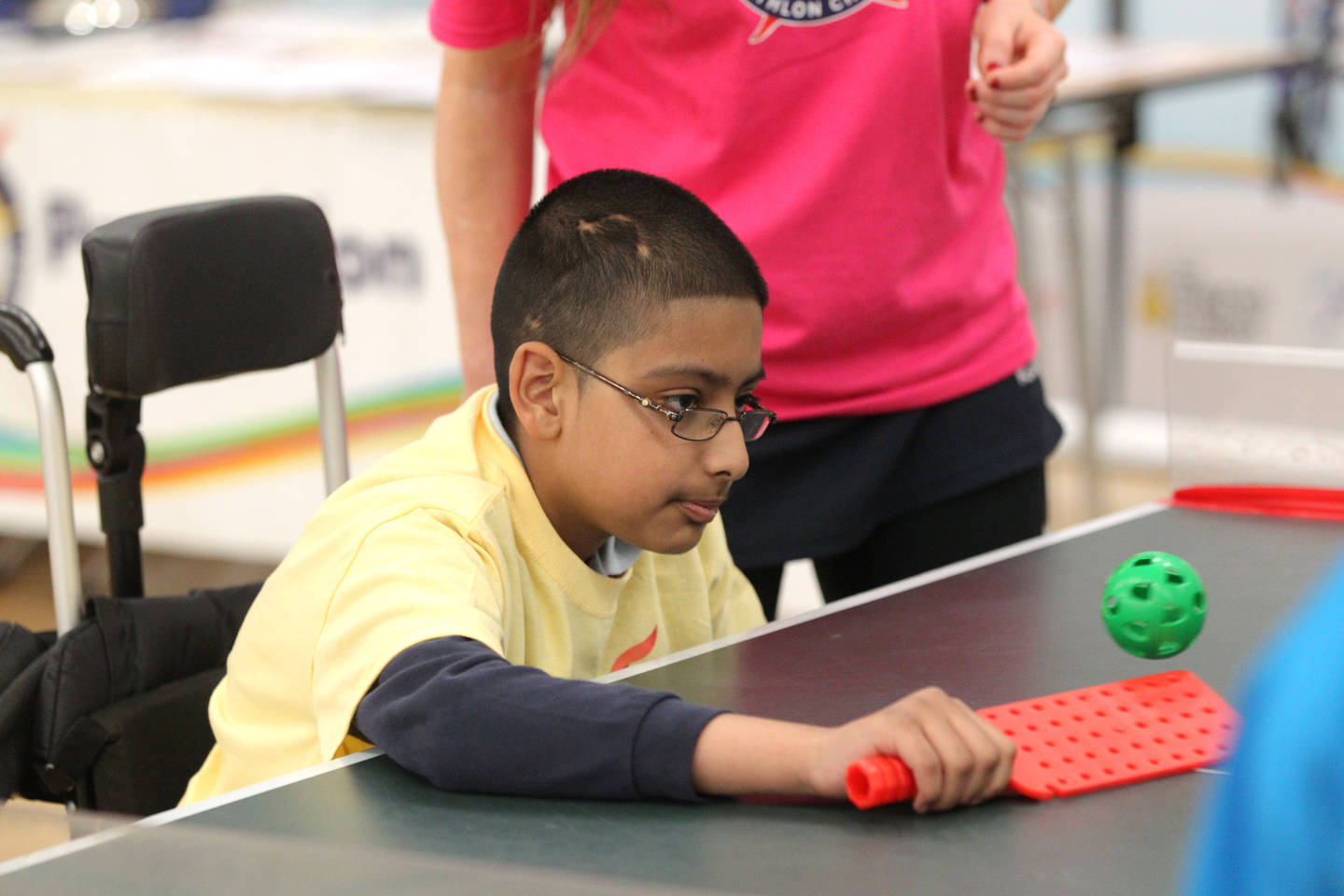 Boy playing adapted sports