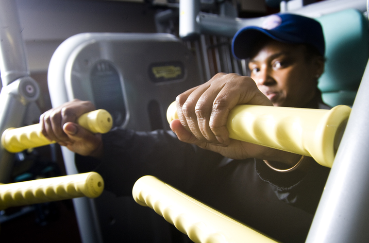 Woman working out in the gym