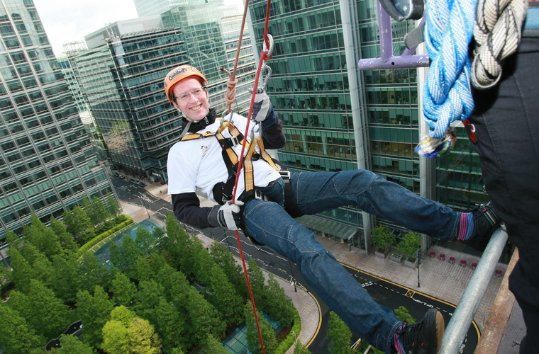 Barry Horne abseiling
