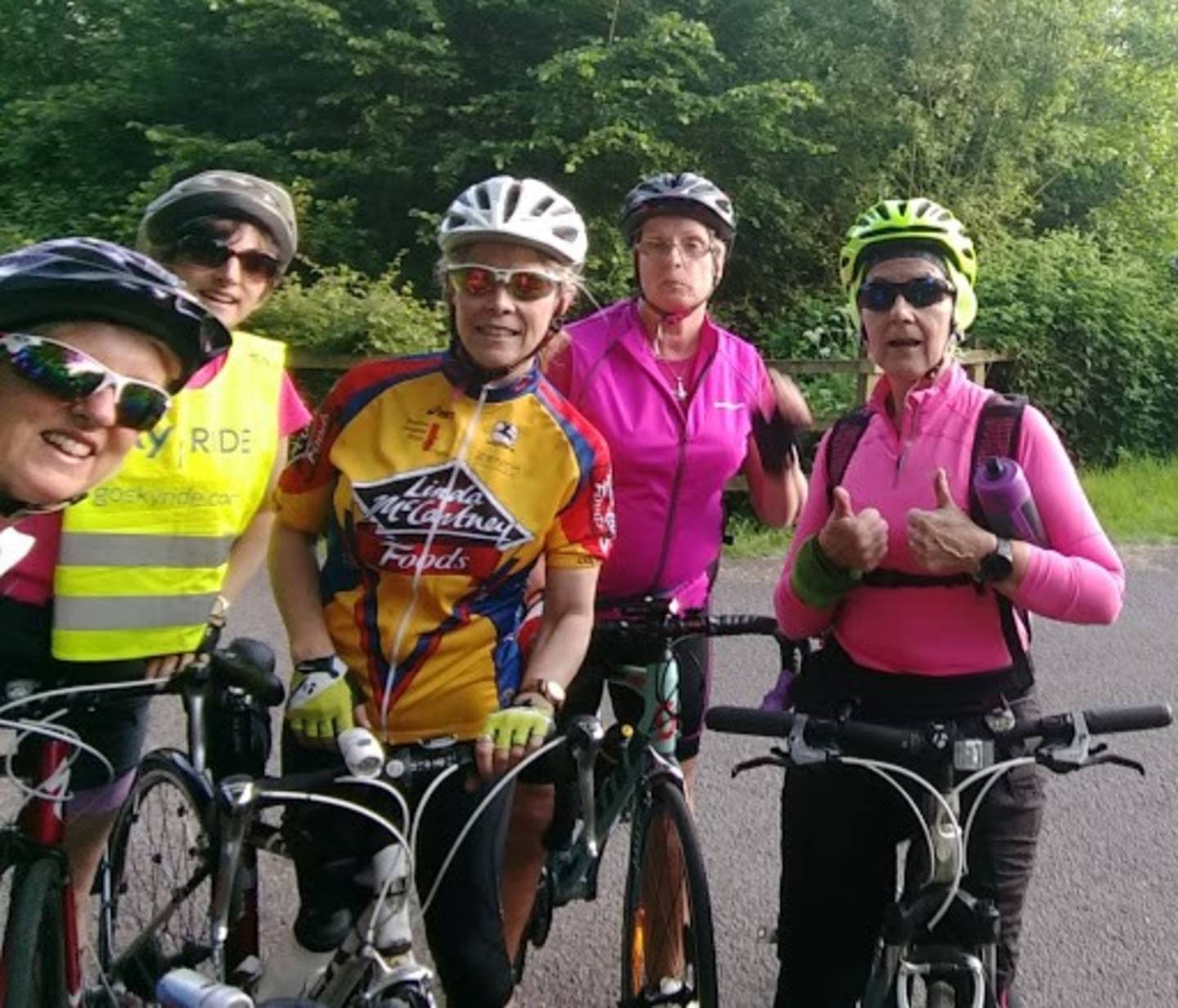 Shona with her cycling friends