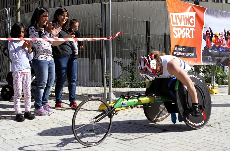 Lizzie Bennett in racing wheelchair