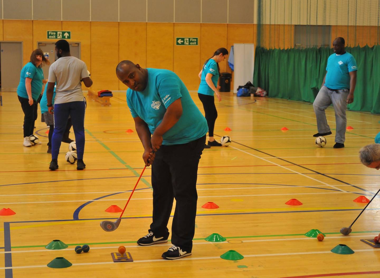 People with learning disabilities taking part in activities at Mencap round the world challenge