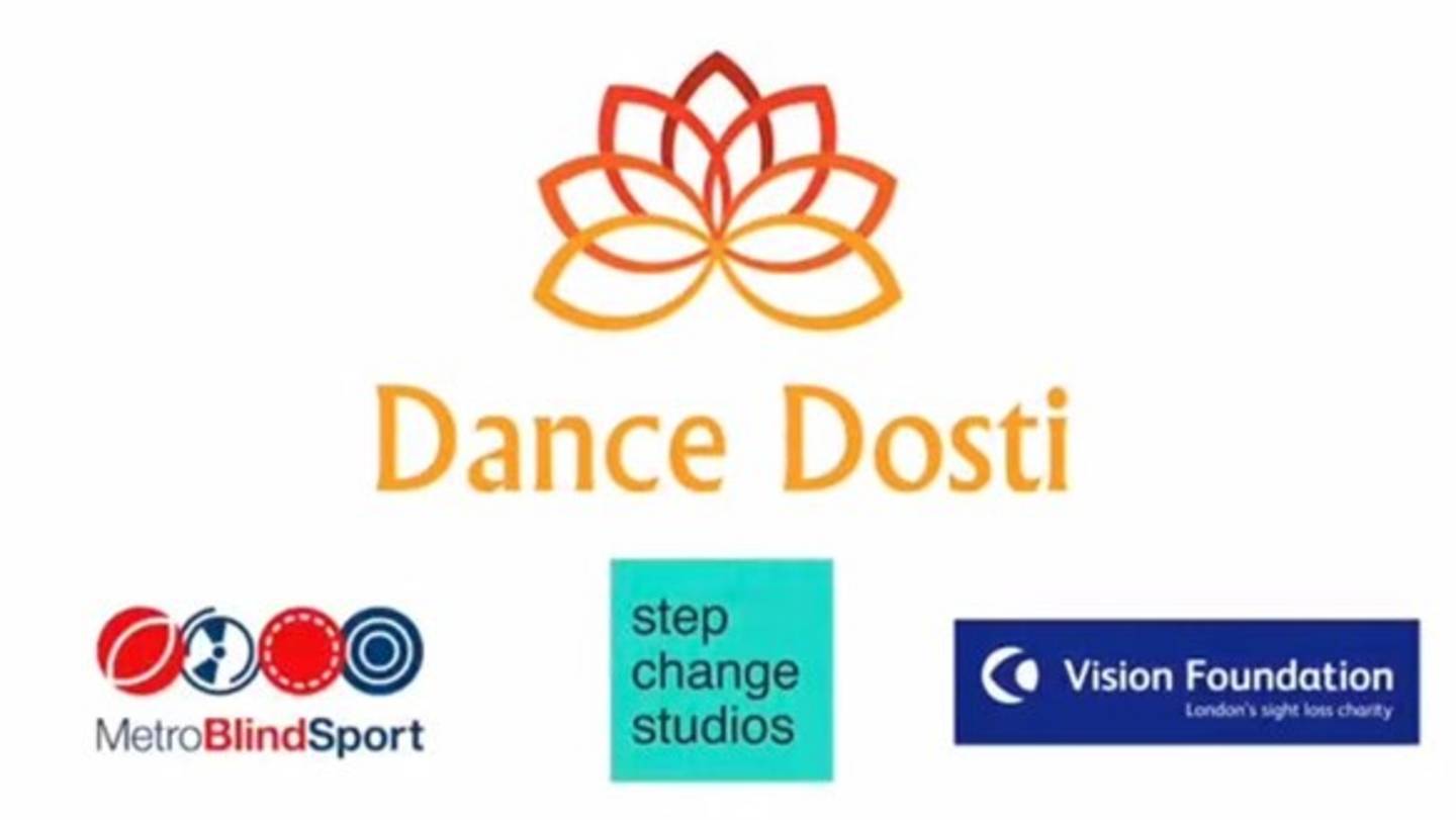 Dance Dosti logo, Step Change Studio logo, Metro Blind Sport logo, Vision Foundation logo