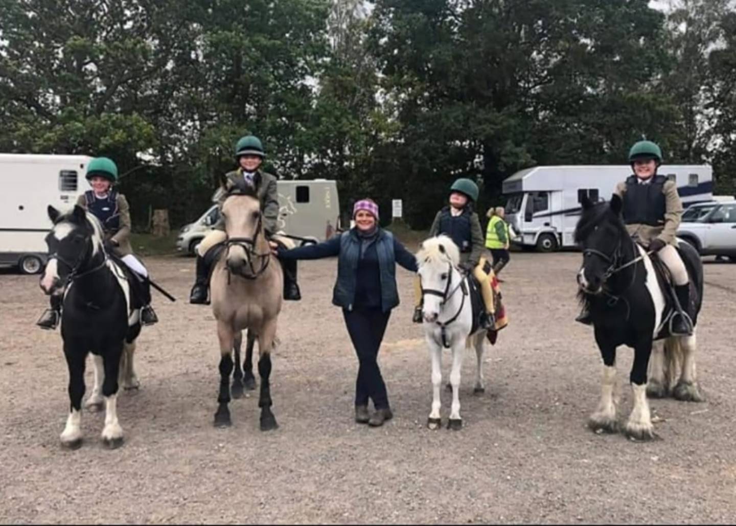 four riders on horse at Ghyll Park Equestrian Centre