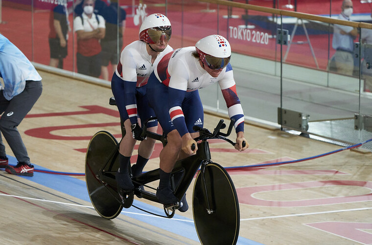 ParalympicsGB cyclists Stephen Bates and Adam Duggleby Tandem B 4km pursuit