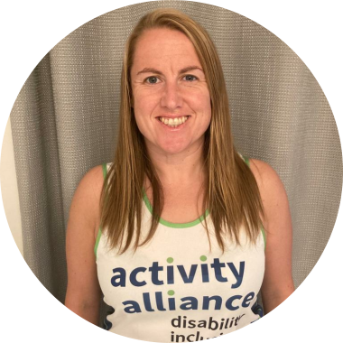 Kat in her Activity Alliance running top 