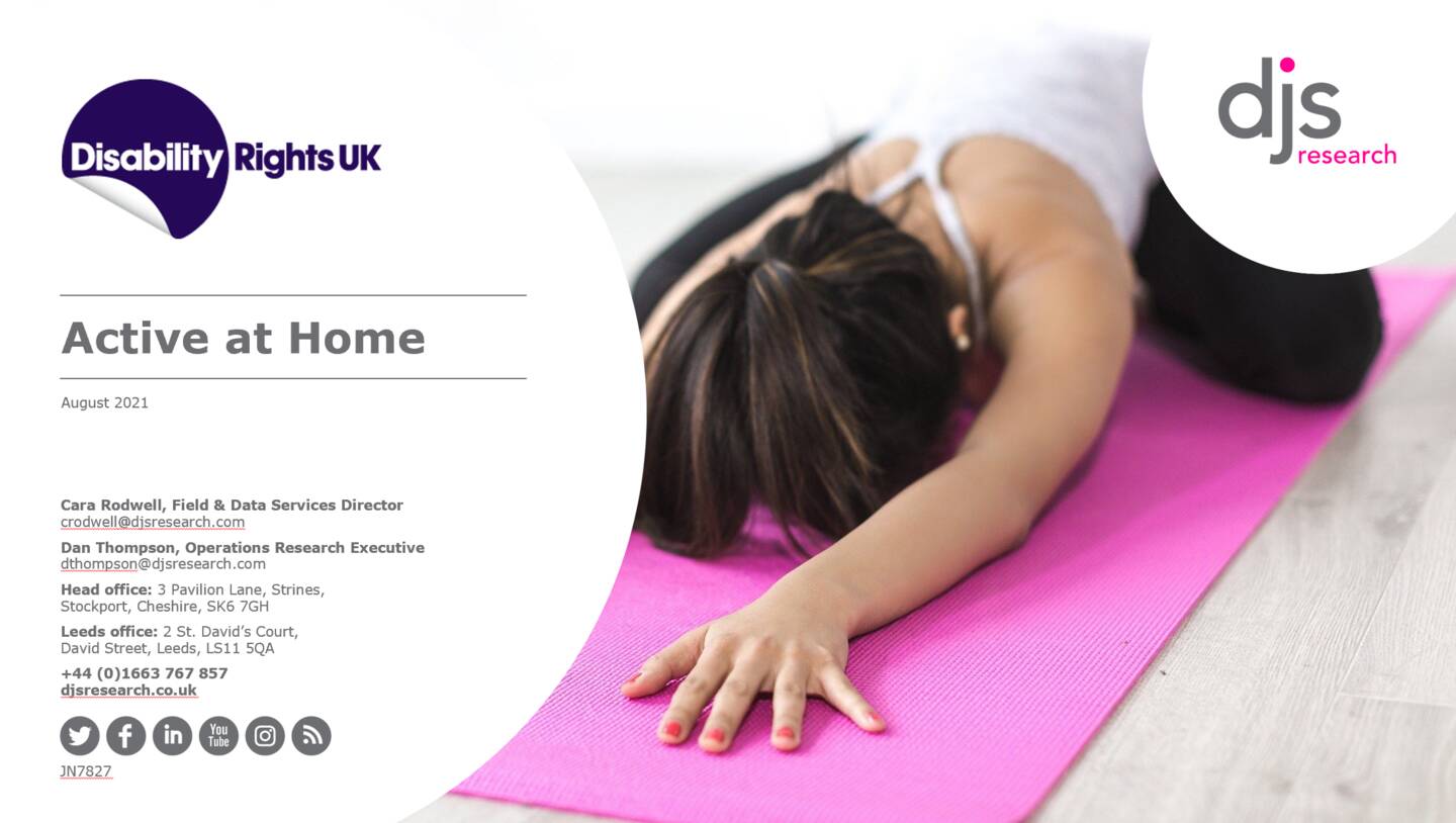 Cover of Disability Rights UK Active at Home report