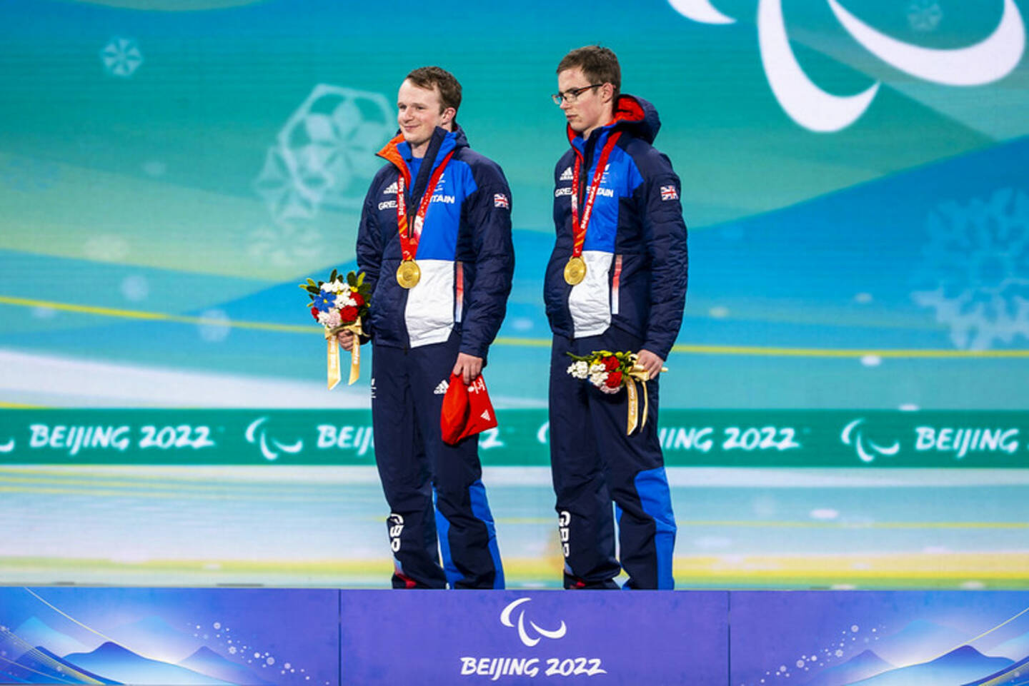 Neil and Andrew Simpson Super-G VI medal ceremony