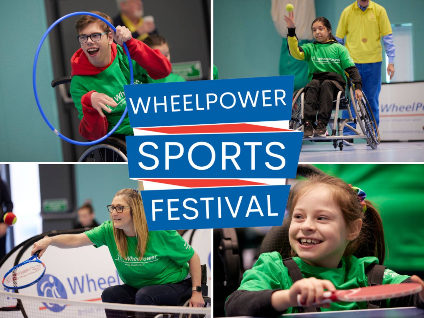 Four disabled people taking part in WheelPower's Sports Festival