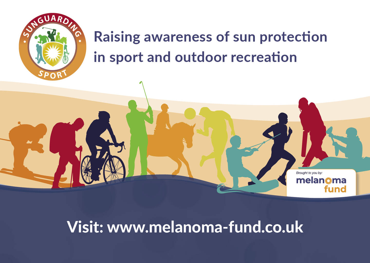 Poster of campaign with text that reads raising awareness of sun protection in sport and outdoor recreation.