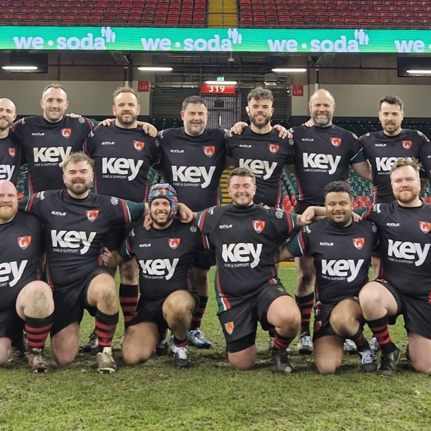 Conwy Dragons team at the Principality stadium. 