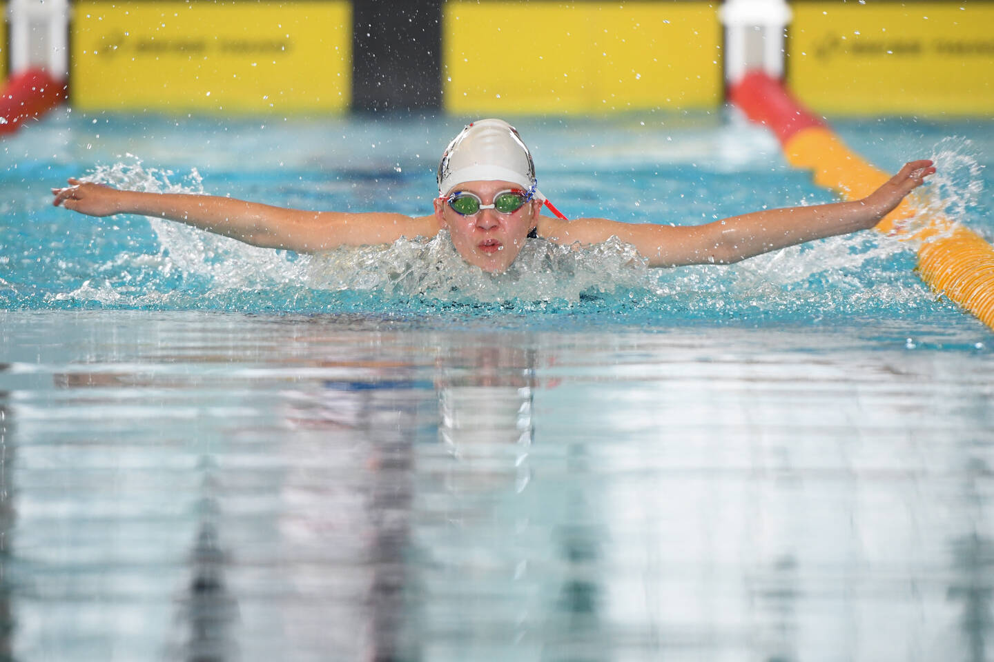 A child doing butterfly at the 2025 Swimming Champs
